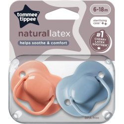 Tommee Tippee Cherry Latex Dummies 618 Months With 100 Natural Latex Baglet