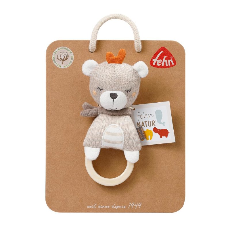 Wooden Grasping Toy Teddy FahnNATURUR