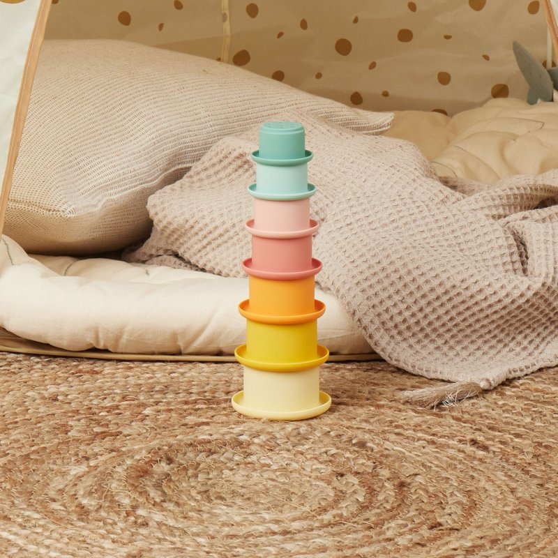Bieco Baby Stacking Cups Made from Silicone Tropical Vibes