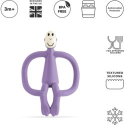 Matchstick Monkey Original Teether & Gel Applicator Antimicrobial Silicone Teething Toys for Baby Easy to Grip BPA Free