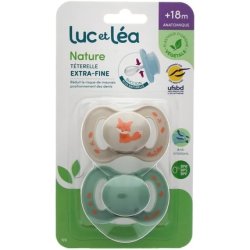 Luc & Lea Anatomical Pacifiers Extra-Fine Teat 18 Months - Model Fox