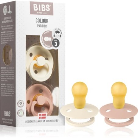 Bibs Colour Symmetrical Pacifier Ivory Blush 18 Months 2 Pcs