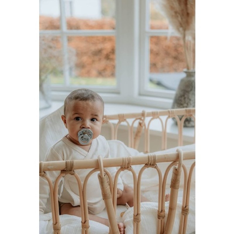BIBS Boheme Pacifier BPA-Free Cherry Shaped Nipple Size 2 (6-18 Months) 2-Pack Blossom/Dusky Lilac