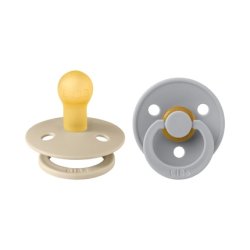 BIBS Colour Pacifier BPA-Free Cherry Shaped Nipple Natural Rubber/Latex Made in Denmark 0-6 Months Vanilla/Cloud