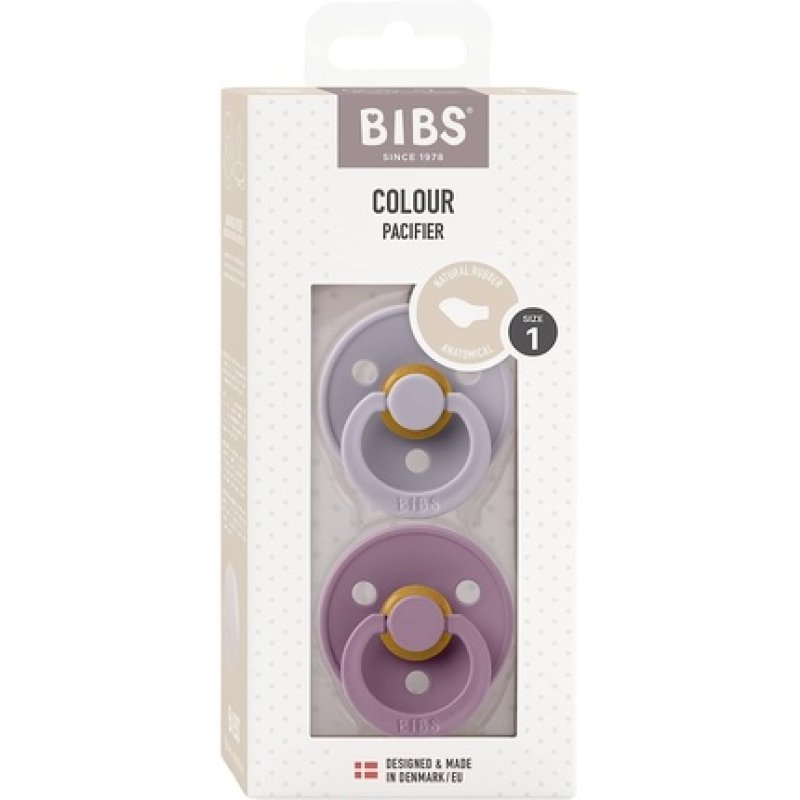 BIBS Colour Anatomical Soother BPA Free Dummy Pacifier Orthodontic Nipple Natural Rubber Latex Made in Denmark 0-6