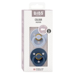 BIBS Colour Pacifier 2-Pack BPA-Free Cherry Shaped Nipple Natural Rubber/Latex Made in Denmark 6-18 Months Dusty