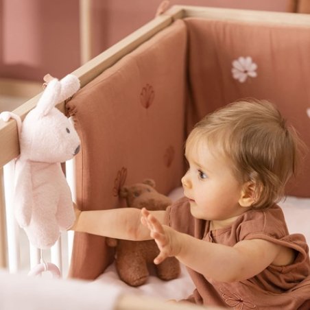 Nattou Mini Music Box Made of Cotton and Polyester Terry Cloth - Bonnie the Rabbit