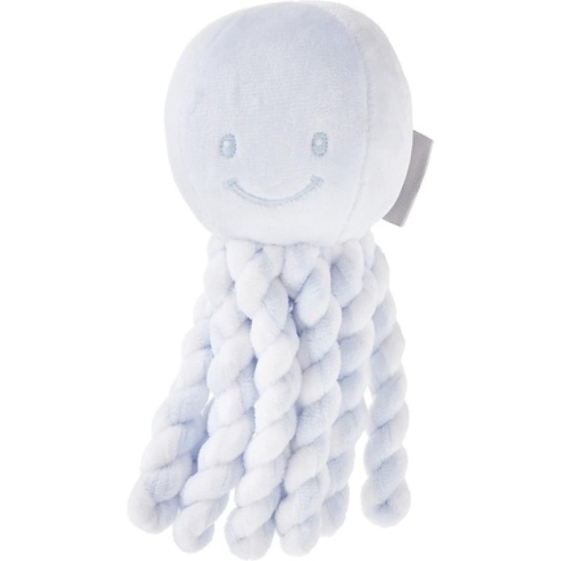 Nattou Plush Octopus for Newborns and Premature Babies 23cm Blue/White