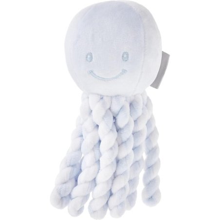 Nattou Plush Octopus for Newborns and Premature Babies 23cm Blue/White
