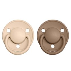 BIBS De Lux Collection BPA-Free Baby Pacifier Vanilla/Dark Oak Color Premium Soothers Size 0-6 Months
