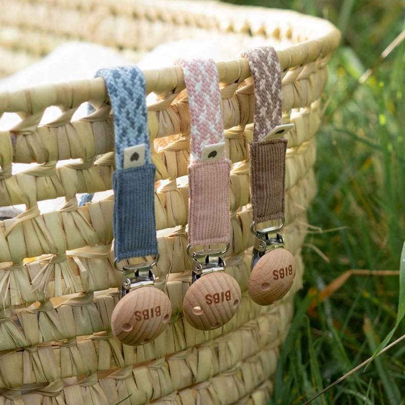 Bibs Paci Braid Organic Cotton Pacifier Clip Danish Pattern One Size 0-36