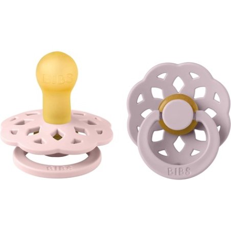BIBS Boheme Soother BPA Free Round Nipple Size 1 (0-6 Months) - Pack of 2 Blossom/Dusky Lilac