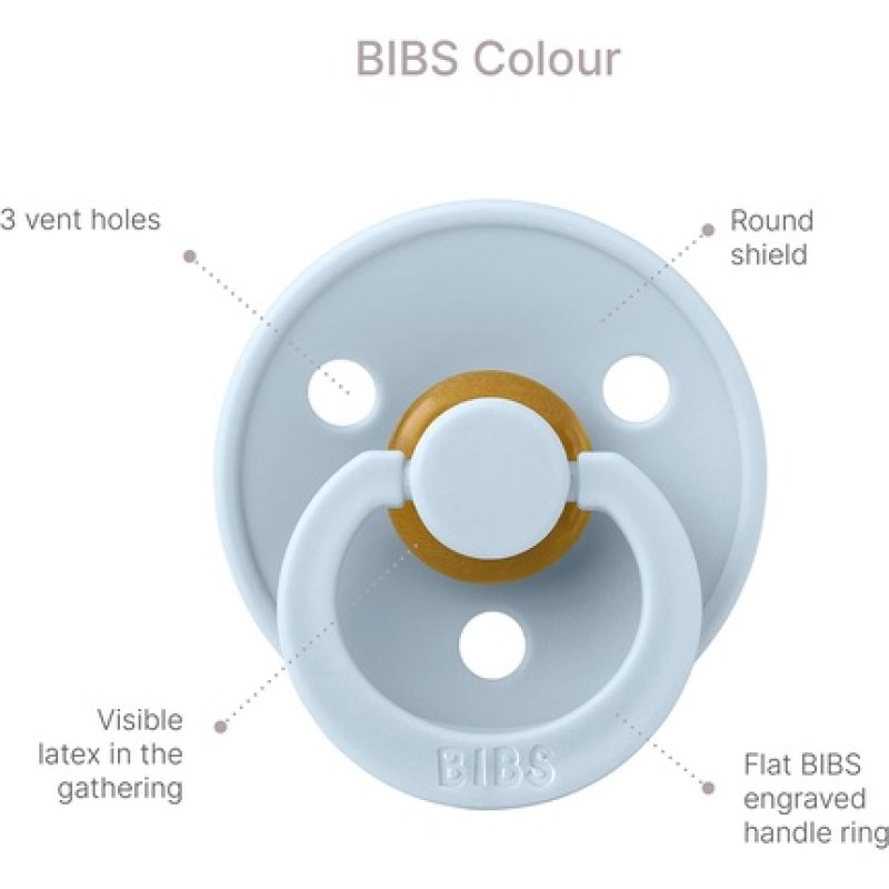 BIBS Try-it Colour 3 Pack Blush Latex Pacifiers 0 Months - Pack of 3