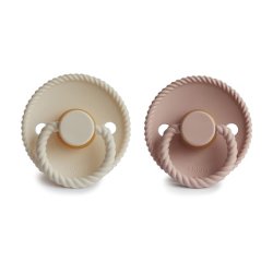 Frigg Rope Pacifier Latex Bpafree Made In Denmark Symmetrical Cherry Shape Size 2 618 Months Blushcream Pack Of 2