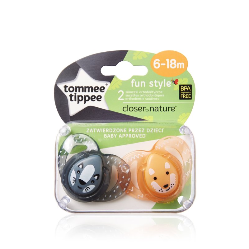 Tommee Tippee Fun Style Sucet 6-18m Mixte x2
