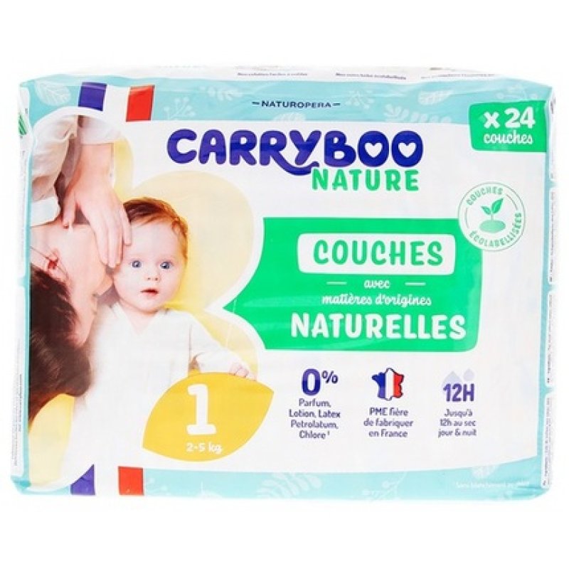 Carryboo Nature Cabbage Diapers Size 1 (2-5kg) - Pack of 24