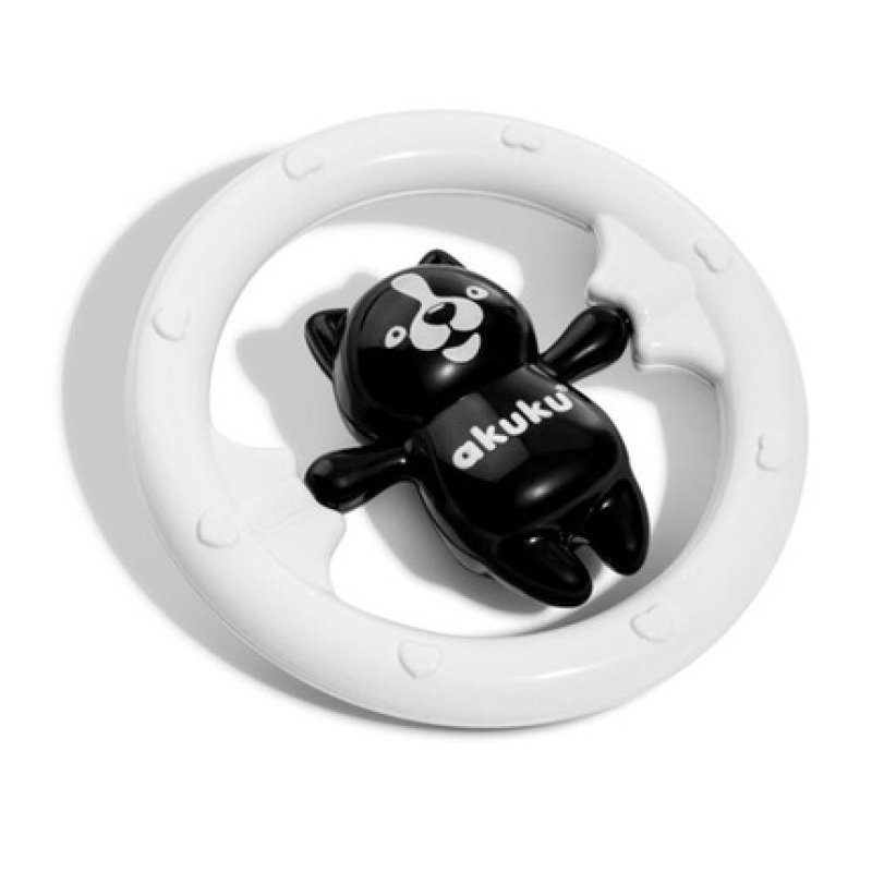 Akuku Teddy Bear Rattle Black and White A0467