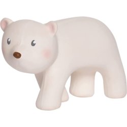 Tikiri 8594302 - Natural Rubber Rattle In Gift Box, Polar Bear, Bath Toy