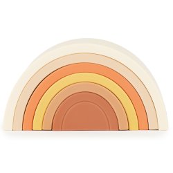 Bieco Silicone Rainbow Stacking Toy Chocolate Bliss Stacking Rings for Baby
