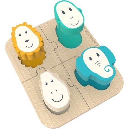 Matchstick Monkey 2 in 1 Wooden Animal Puzzle and Matching Game Baby and Toddler Toy