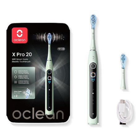 Oclean X Pro 20 Electric Toothbrush Adult Oscillating toothbrush Green, Black