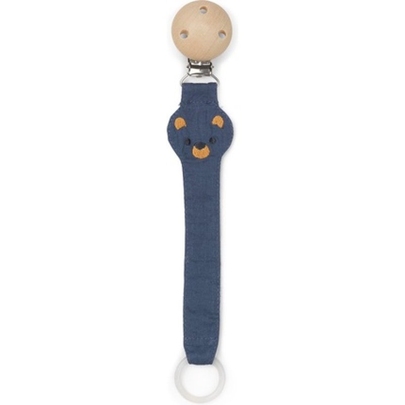 Franck & Fischer Teddy Pacifier Clip Blue