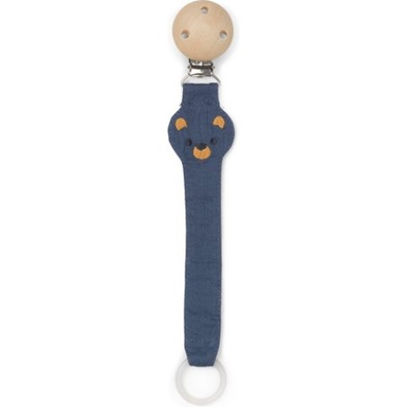 Franck & Fischer Teddy Pacifier Clip Blue