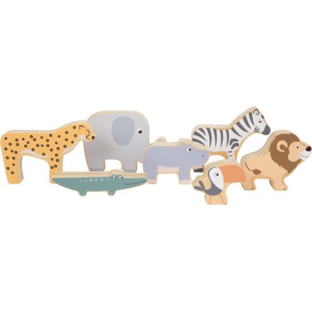 Small Foot Stacking Animals Safari, Stacking And Balancing Game With Seven Animal Figures