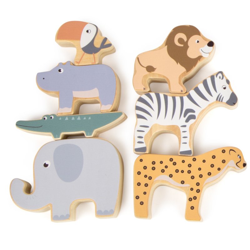 Small Foot Stacking Animals Safari, Stacking And Balancing Game With Seven Animal Figures