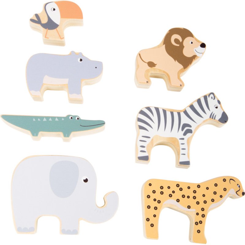 Small Foot Stacking Animals Safari, Stacking And Balancing Game With Seven Animal Figures