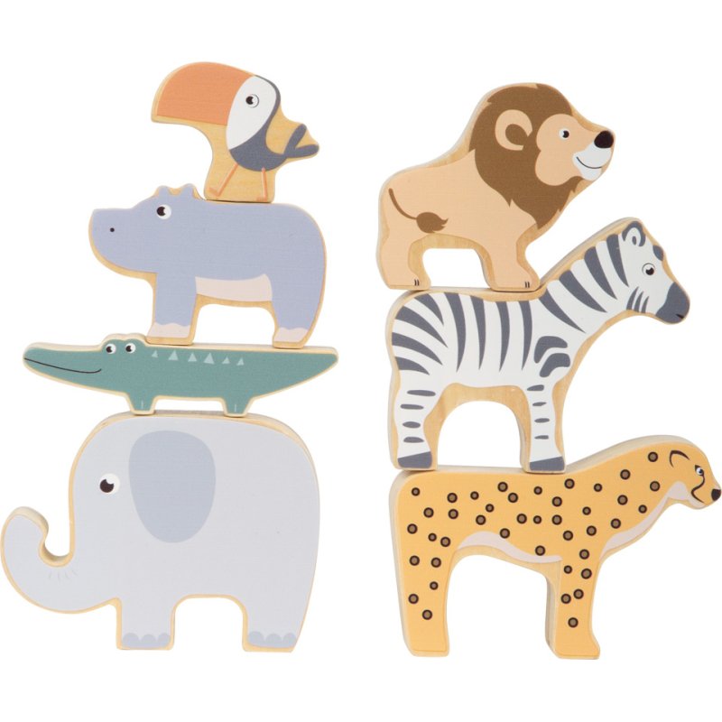 Small Foot Stacking Animals Safari, Stacking And Balancing Game With Seven Animal Figures