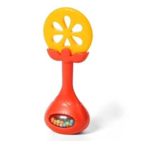 BabyOno Juicy Orange Cooling Teether and Educational Rattle