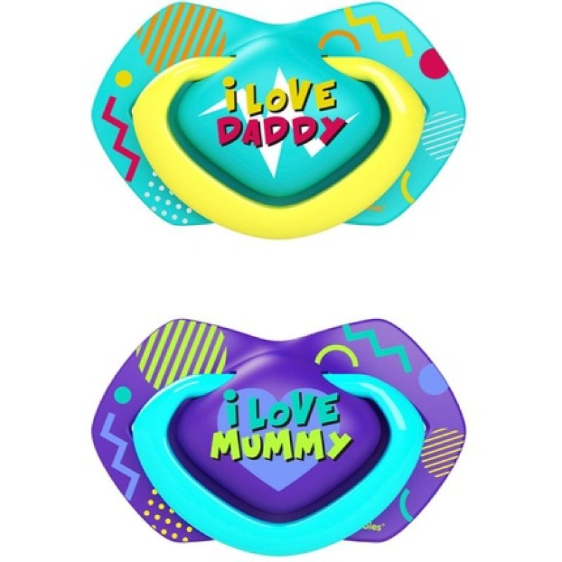 Canpol Babies Neon Love A 06m Pacifier Blue 2 Pieces