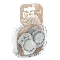 Lovi Pacifier 6-18 Months, Silicone, Bpa-Free, Hygienic Protective Cover, Harmony