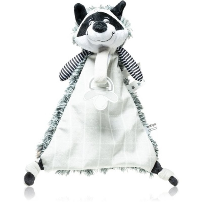 BabyOno Toy Copertina Doudou with Snap Closure - Racoon Rocky, 1 pc