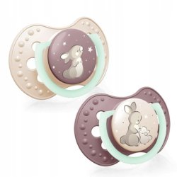 LOVI Dynamic Pacifier BPA-Free Silicone Pacifier with Additional Openings Glow in the Dark Pacifier Hygiene Cover Pink