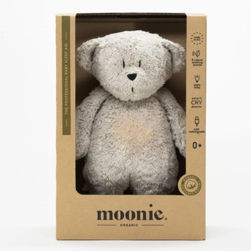 Moonie 2.0 Organic Humming Bear with Night Lamp - Gray