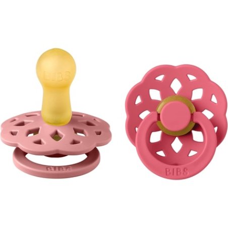 BIBS Boheme Soother 2-Pack BPA Free Dummy Pacifier Round Nipple Natural Rubber Latex Made in Denmark Size 2 6-18 Months