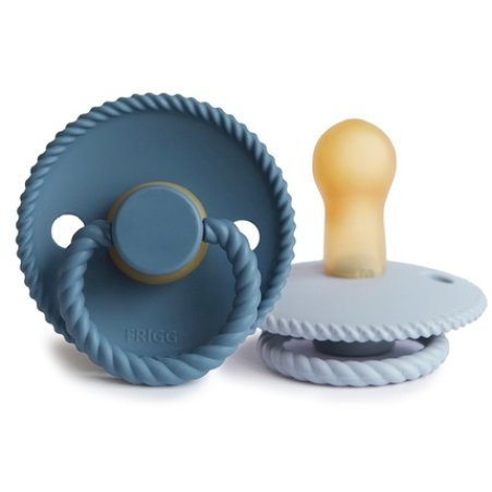 Frigg Rope Pacifier Latex Bpafree Made In Denmark Symmetrical Cherry Shape Size 2 618 Months Ocean Viewpowder Blue Pack