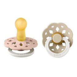 BIBS Boheme Glow Pacifier BPA Free Glows in the Dark Cherry Shaped Nipple Natural Rubber/Latex Made in Denmark 6-18