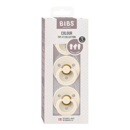 BIBS Colour Try-It Collection: 3 Pacifiers for the Unique Needs of Your Baby, Cherry Shape, Symmetrical and