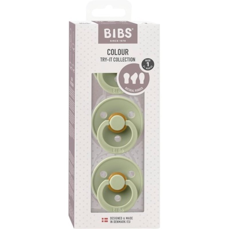 BIBS Colour Try-It Collection 3 Soothers for Your Baby's Unique Needs Round Symmetrical and Orthodontic Nipple Natural