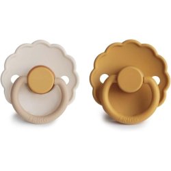 Frigg Daisy Latex Pacifier Natural Rubber Soother BPA-Free - Pack of 2