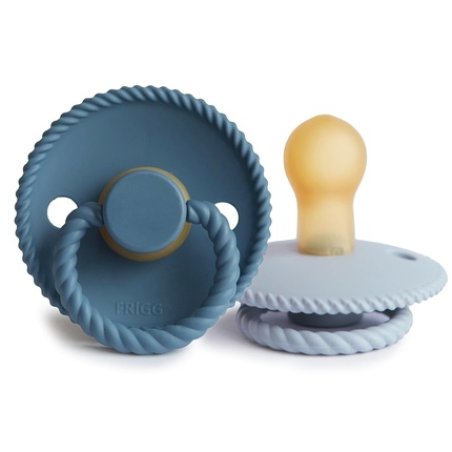 Frigg Rope Pacifier Latex Bpafree Made In Denmark Symmetrical Cherry Shape Size 1 06 Months Ocean Viewpowder Blue Pack