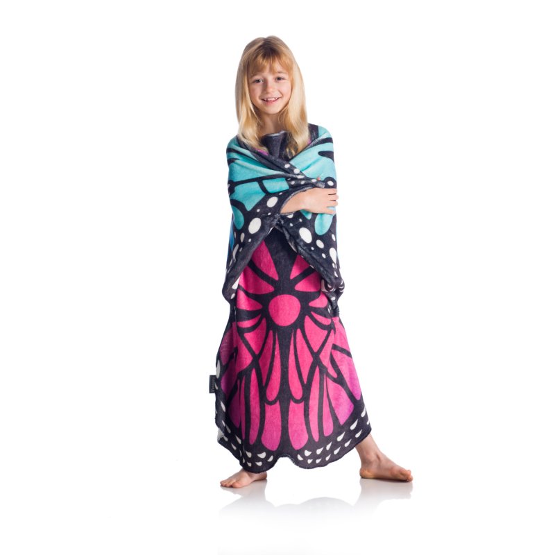 Kanguru Butterfly Snuggle Blanket with Sleeves Plush Fleece Wearable Blanket
