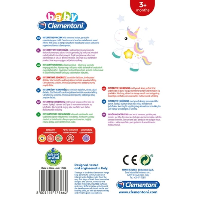 Clementoni Interactive Rattle Unicorn