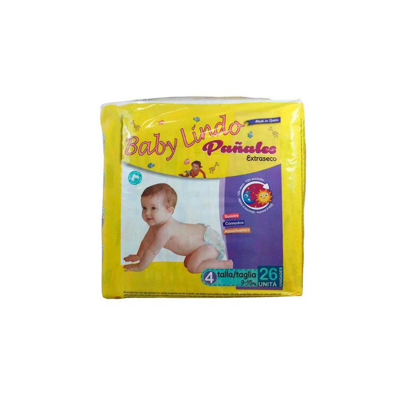 Baby Lindo Baby Lindo Diapers T4 915 Kg 26 Units