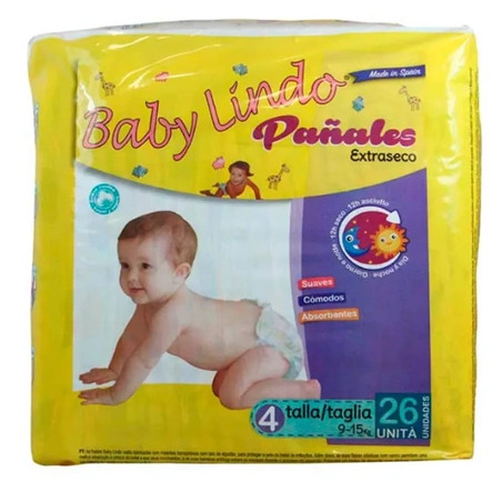 Baby Lindo Baby Lindo Diapers T4 915 Kg 26 Units