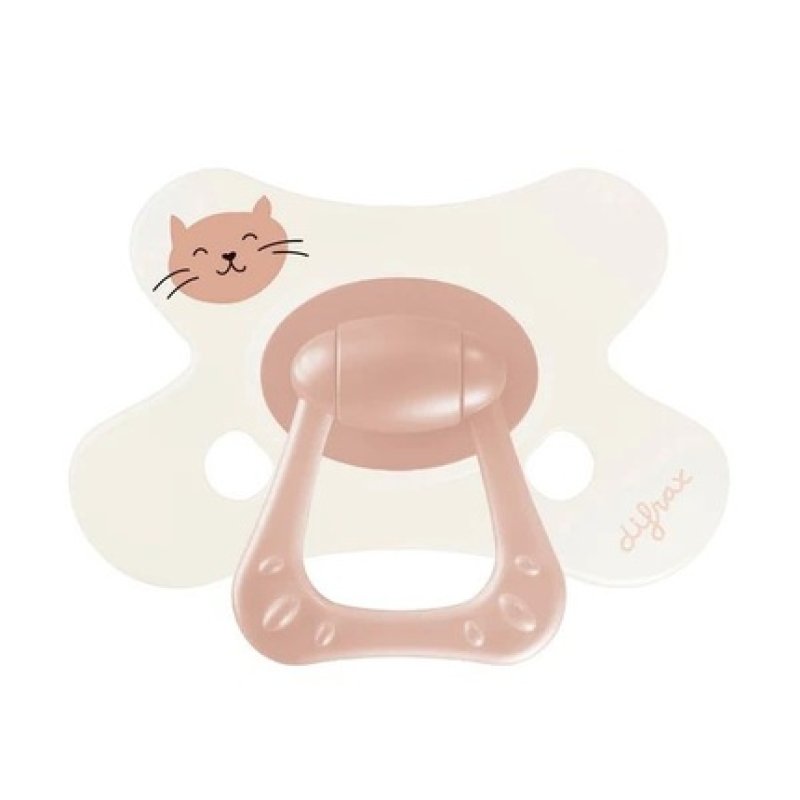Difrax Natural Pacifier Little Venture 12 Months Dusty Pink Kitten