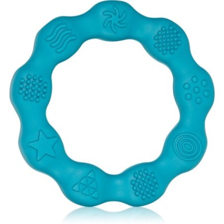 Babyono Be Active Silicone Teether Ring Blue 1 Piece